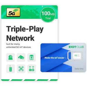 EIOTCLUB Prepaid SIM Card Triple Play -Supports Verizon, AT&T, T-Mobile for Security,Trail Cameras, Unlocked loT Devices, Cellphone, Data only SIM Card Cellular