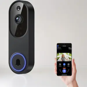 Black WiFi Video Doorbell Camera - AI Human Detection, 2-Way Talk, Night Vision & Cloud Storage.Easy DIY Install, No Wiring Needed.Protect Your Home 24/7.