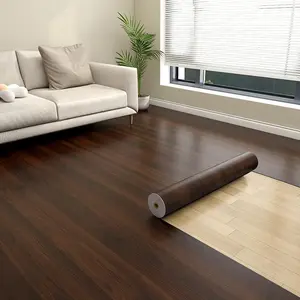 Self-Adhesive Vinyl Flooring Roll, Thick Self-Stick Wood Look Tiles, Waterproof Durable Floor, Easy Installation for Any Room