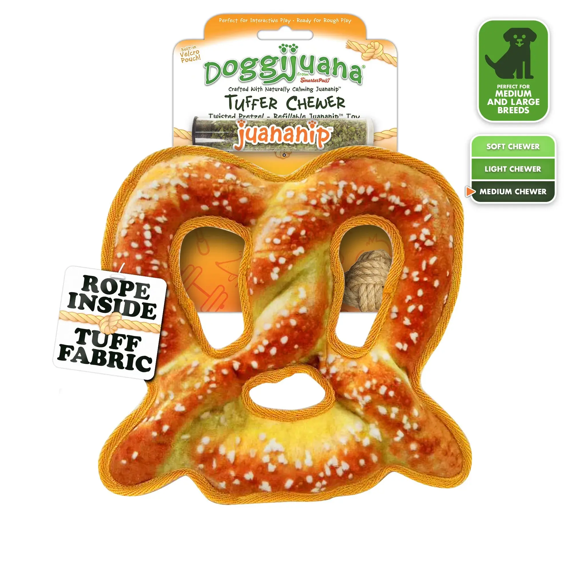 Tuffer Chewer Twisted Pretzel Refillable Dog Toy Tuffer Chewer Twisted Pretzel Refillable Dog Toy
