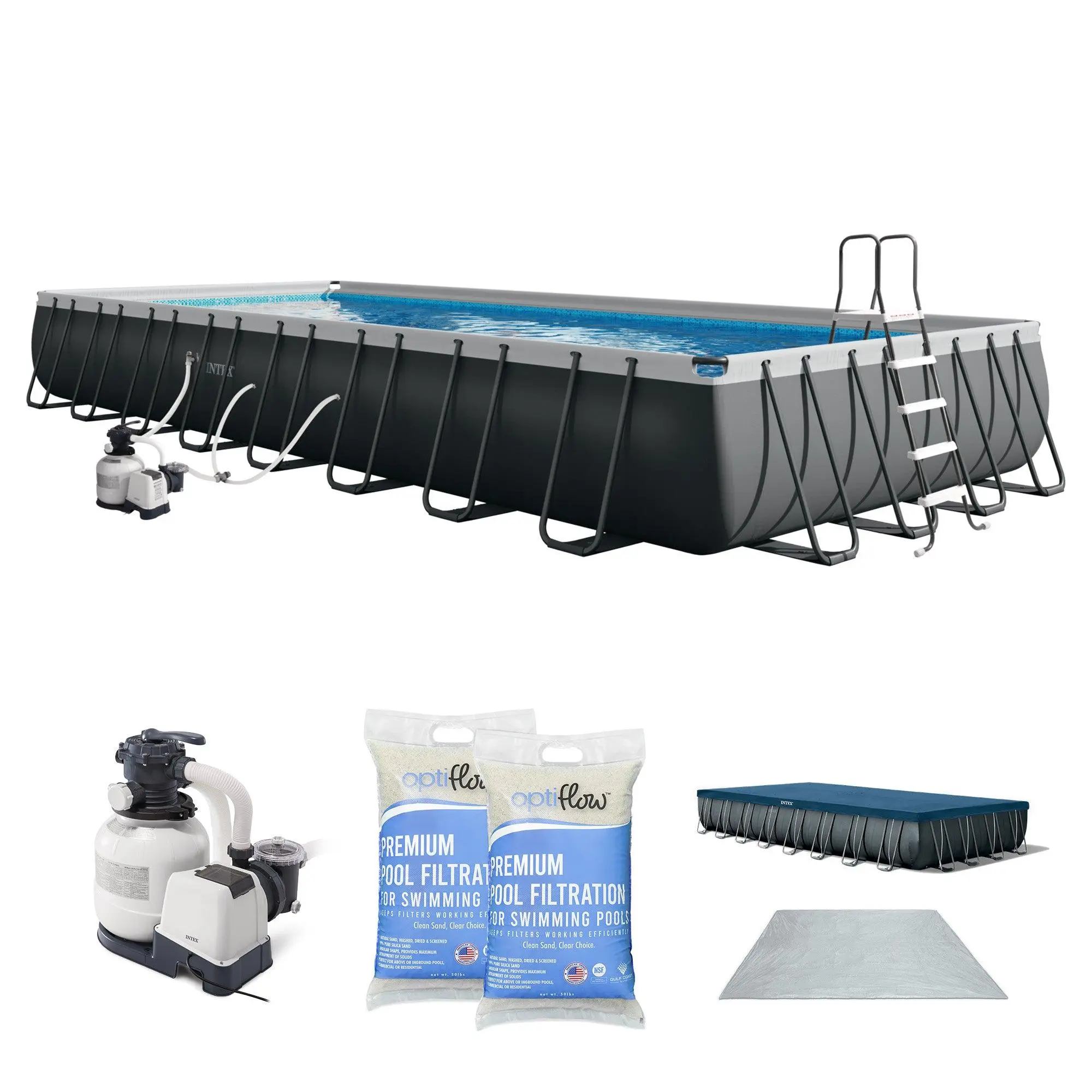 Intex Ultra XTR 32' x 16' x 52" Above Ground Pool & OptiFlow Premium Filter Sand