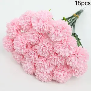18-Piece Artificial Flower Bouquet, Sunflower, Violet, Chrysanthemum Combo, Vase, Home Decor, Wedding, Festival, Outdoor Use