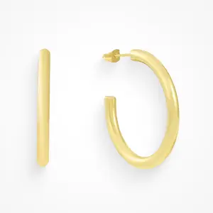 EVRY JEWELS Gold or Silver Plated Women's Brooklyn Hoops