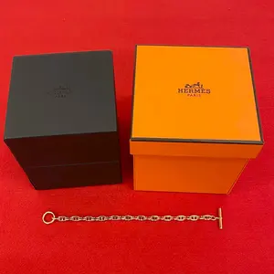 Pre-owned HERMÈS 18K Rose Gold (Au750) Small Leather Goods Hermes Chaine d’Ancre TPM Au750 Bracelet