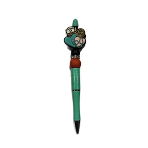 Beaded Pen - Green Tip with Decorative Bead and Decorative Accents nurse office