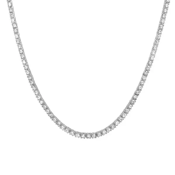 3.5mm Classic Tennis Chain Necklace, Iced Out Silver-Gold Plated Costume Jewelry for Men, Ideal for Anniversary, Birthday, Casual Wear, Necklaces Diamond Rhinestone Chain