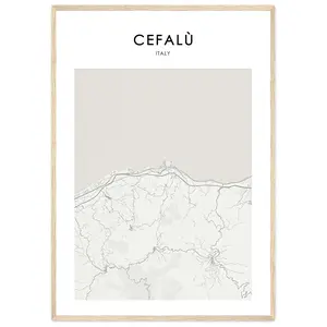 Cefalu Map Poster Cefalu Map Print Cefalu Personalized Map Art Cefalu Wall Art C