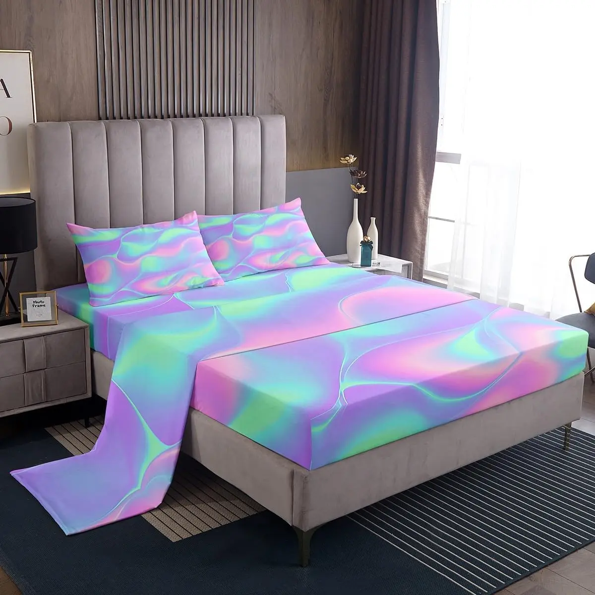 Feelyou Kids Microfiber Bed Sheet Set - Multi-Size (Including Queen), Breathable Fabric, Super Soft Durable Easy-Care Linens, Cute Chic Look, Machine Washable, Ideal Kids Gift, Cute Bedding Sets, Gifts