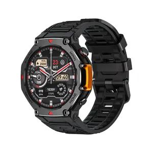 M-Rex4 Rugged Men Smart Watch 1.43" HD TFT Screen Built-in ChatGPT Bluetooth Call Recording Offline AI Voice Control 50M IP68 Waterproof GPS Compass NFC Payment Wireless Charging Fitness Tracker SOS Alert All Day Body Health Sleep Monitor