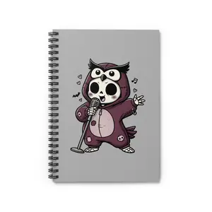 Skeleton Owl Singer Spiral Notebook | Ruled Line