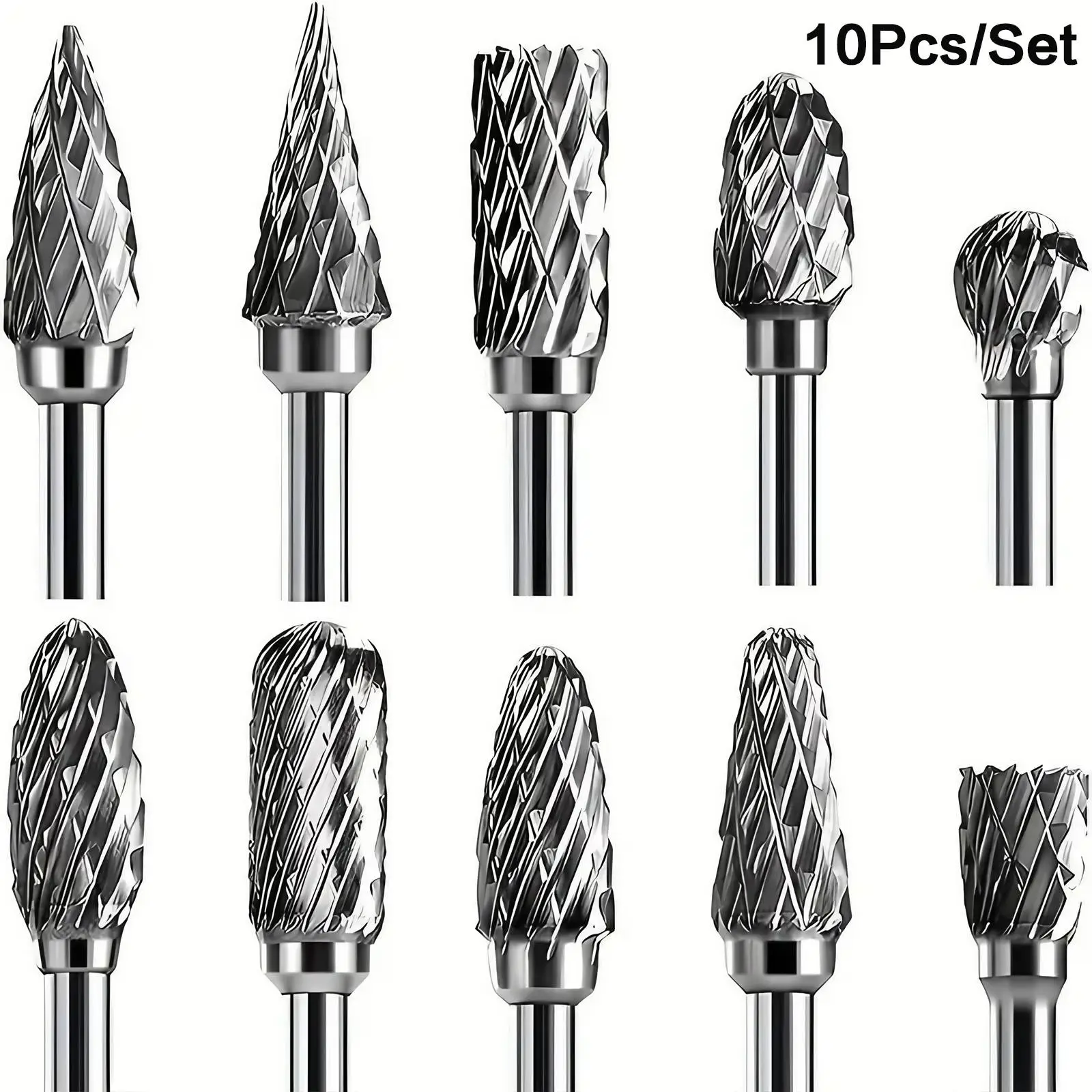 Tungsten Steel Burr Set, Multipurpose Burr Set for Dremel Multi-function Cutting Machine, Efficient Drill Bit Tool for Wood and Plastic Processing