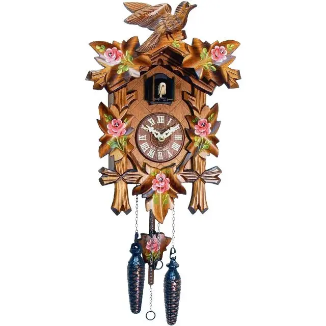 212 MAIN Alexander Taron 532-9Q Engstler Full-Size Carved Wood Battery-Powered Analog Cuckoo Clock - Uses C-Batteries, Home Decoration, Wall Decor, Holiday Gift