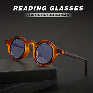 Round reading glasses blue light blocking, spring hinge reading glasses for ladies and gentlemen's tired eyes anti-glare reading glasses office glasses, neutral, durable hinge, comfortable fit, anti-glare lenses, bookworm, office staff, Reading Eyeglasses