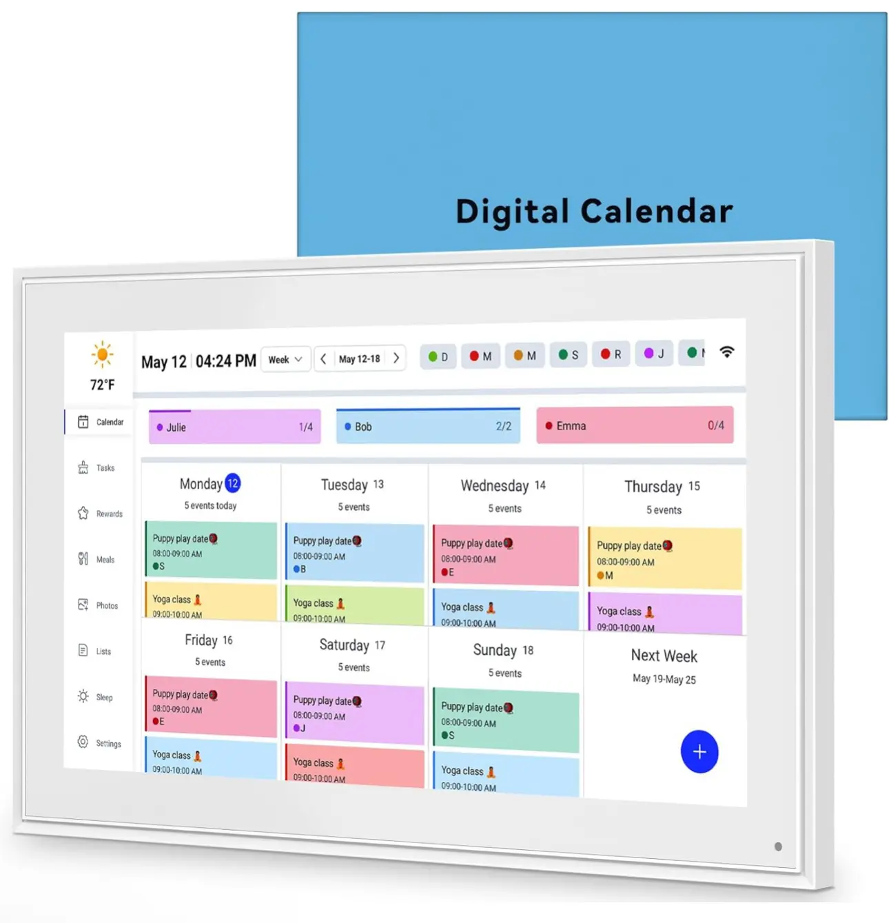 2026 New Version 21.5 Inch Smart Digital Calendar - Digital Chore Chart & Planner with 1920x1080p HD Display Touchscreen, Weekly/Monthly Task Planning, Modern Functionality, Wall/Desk Placement for Family (Computers & Office Organisers), Touch Screen Moni