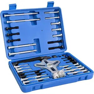Balancer Puller Set Steering Wheel Pulling Set, Power Steering Pulley Puller Installer Tool Set Flywheel Remover, 46-Piece Tool Kit