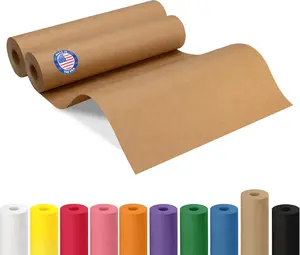 12" x 1200" (100 ft) Brown Kraft Paper Roll, Pack of 2 - USA-Made Quality Craft Paper for Gift Wrapping, Kids' Arts & Crafts, School Projects - 100% Recycled, 50 lb Natural Material by IDL Packaging