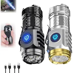 Three Eyed Mini Monster LED Flashlight Portable Thumb-Sized Torch with 5 Light Modes Waterproof & Shockproof Type-C Fast Charging Ideal for Travel Outdoor Adventures
