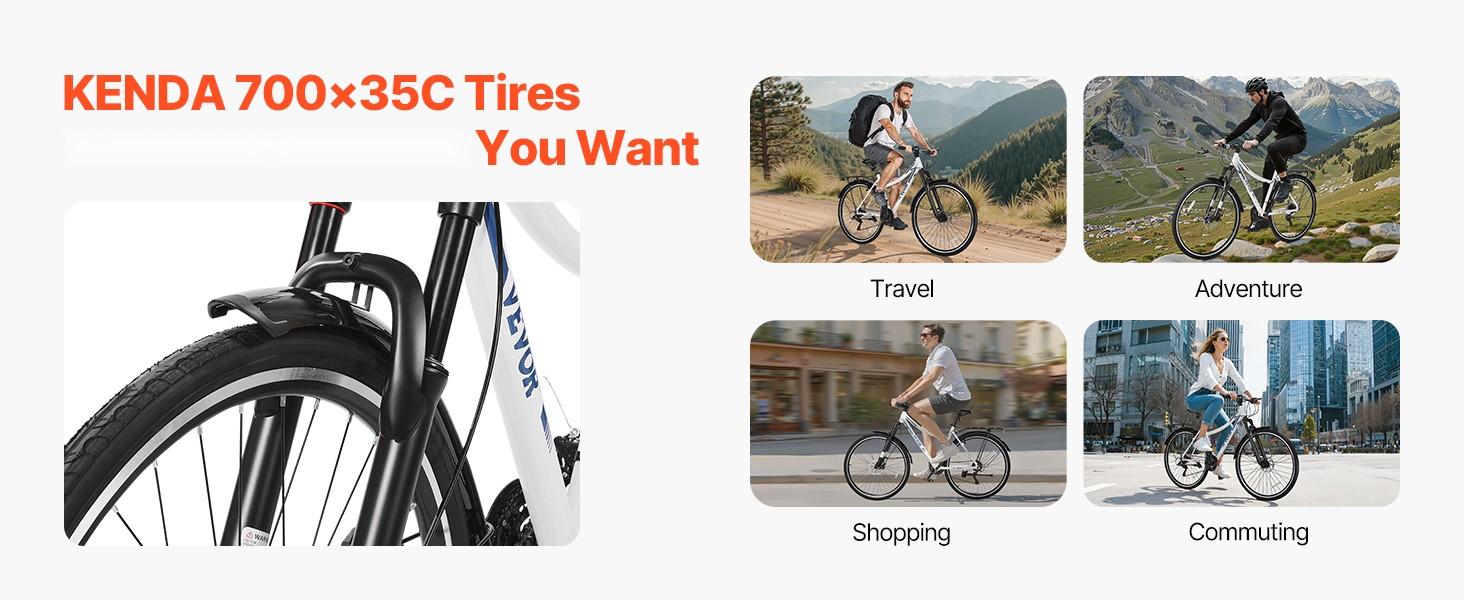 Men's Hybrid Bike - Urban City Commuter Bicycle 700C Wheel, 21-Speed Shimano Gearing, Lightweight Aluminum Frame, Comfortable Upright Riding, Easy Daily Commute, Fitness Riding, All Weather Versatile Everyday Bike