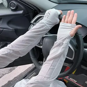 Summer Ice Silk Sun Protection Sleeves UPF50+ Outdoor Driving UV Protection Polyester Unisex Arm Sleeves for Women