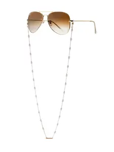 Pearl Moments Eyeglass Chain with Imitation Gold Plating and Stylish Acrylic Pearls Durable Brass and Zinc Construction for Vintage Rectangular Lens