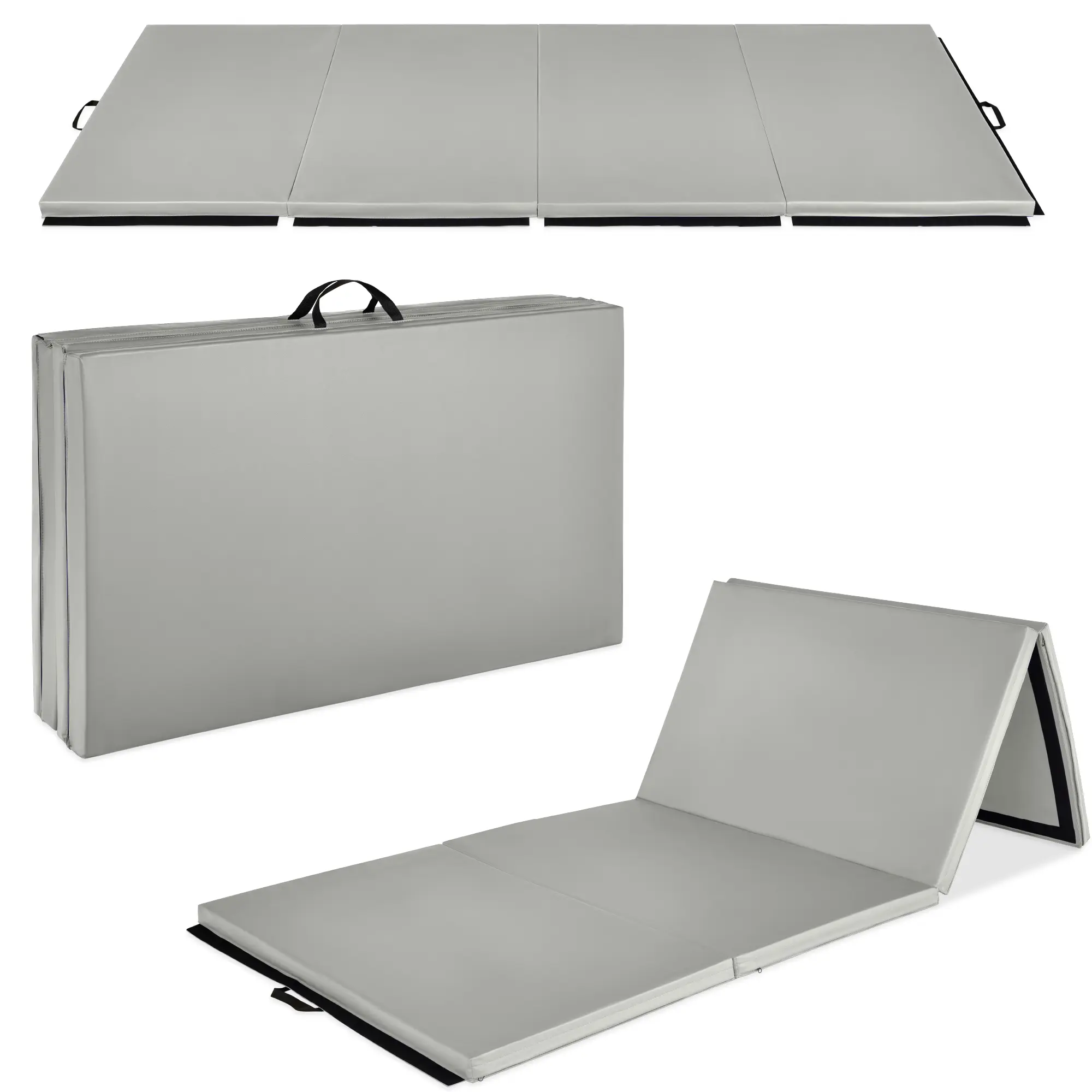 Best Choice Products 10ftx4ftx2in Extra Thick  Gymnastics Gym Folding Exercise Aerobics Mats with Balance Beam Option