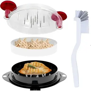 Shredder Meat Shredder Tool Twist Large for Breasts Beef Pulled Pork with 304 Stainless Claws Wall Mounted Dishwasher-Safe (Red/Black)