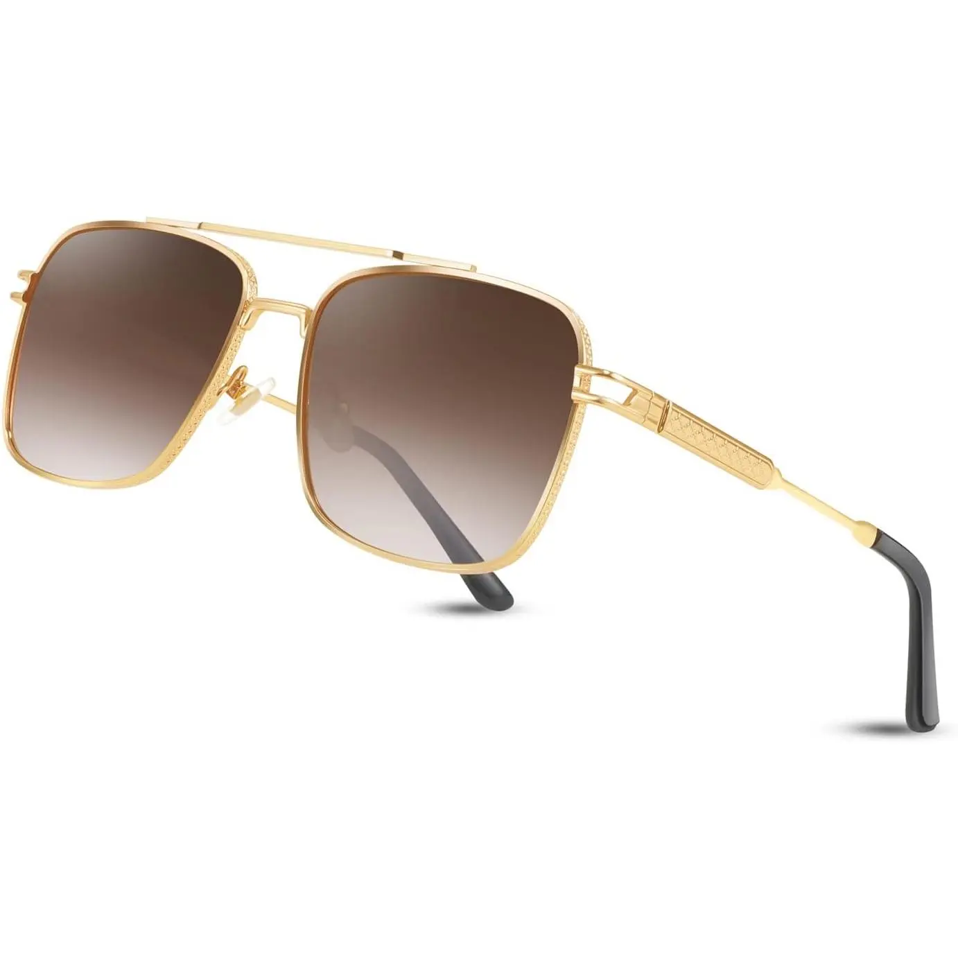 EyeconicFinds  Retro Square Aviator Sunglasses for Men Women Vintage 70s Pilot Shades Classic Metal Frame B2845