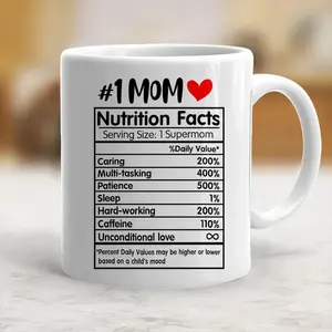 Exceptional Mothers Day Mug for Moms from Children Featuring "Mom Nutrition Facts" Unique Gift