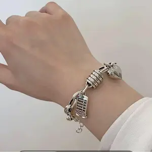 925 Silver Sweet Love Ring Bracelet, casual. Love ring.