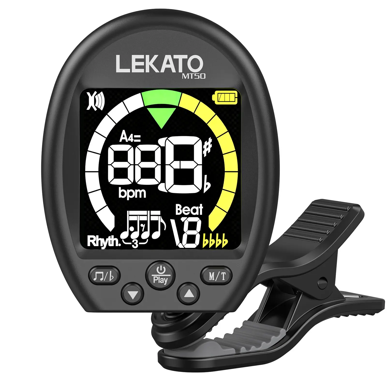 LEKATO 3-in-1 Compact Clip-On Metronome & Tuner - Chromatic, Guitar,Ukulele,Violin,Piano,Banjo,Cello,Viola