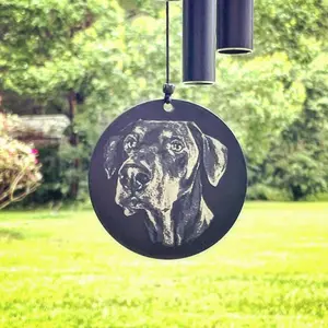 Engraved custom photo Memorial Wind Chimes, Gift, etched personalized wind chime, memorial garden chimes, Sympathy gift
