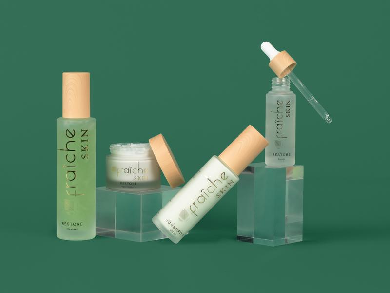 Fraîche Skin Restore Collection – Complete 4-Step Skincare Set for Hydrated Radiant Skin with Cleanser, Serum, Moisturizer & Sunscreen