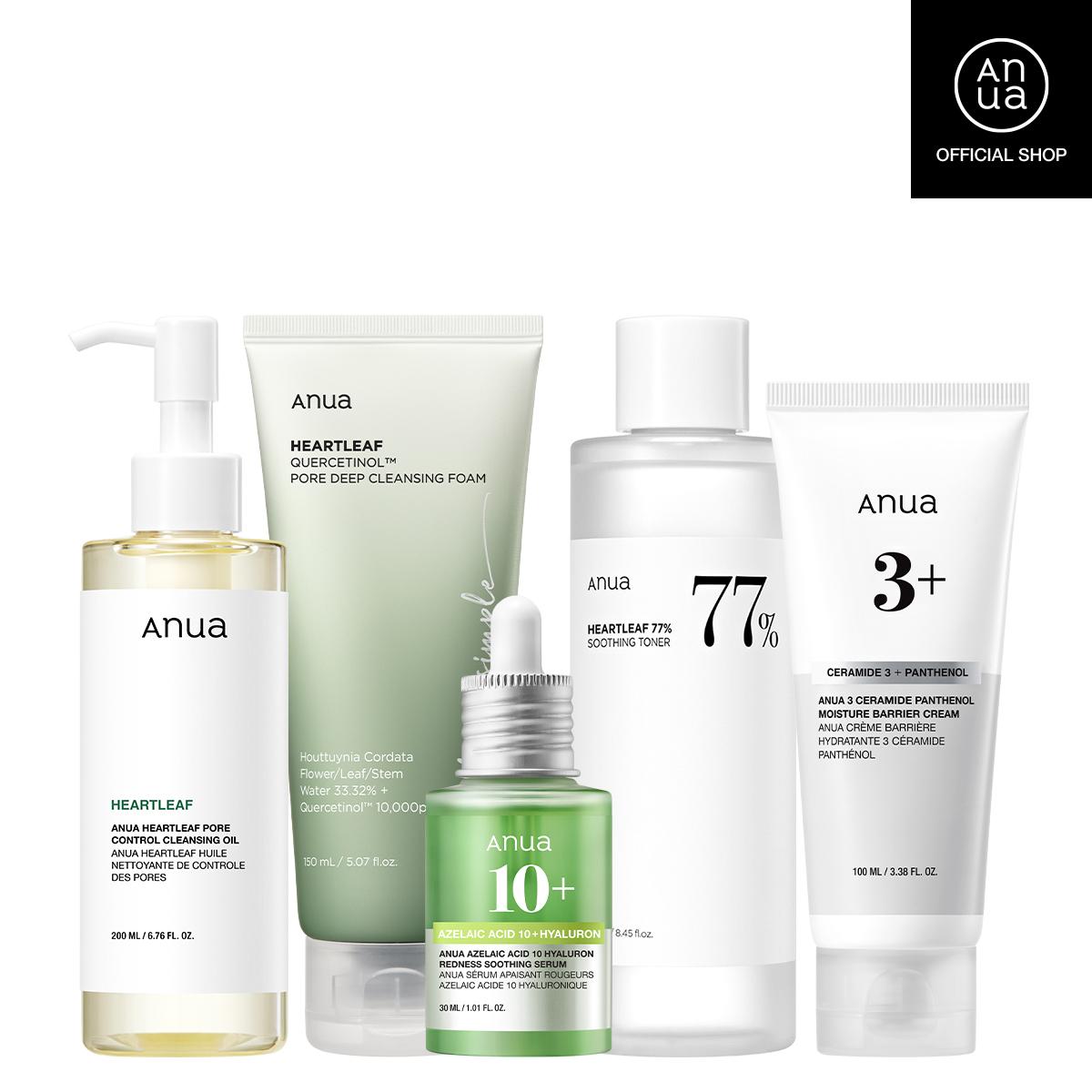 [Anua Official Shop] Azelaic Green soothing routine with oil cleanser Double cleansing, Layering toner, Soothing, Non C