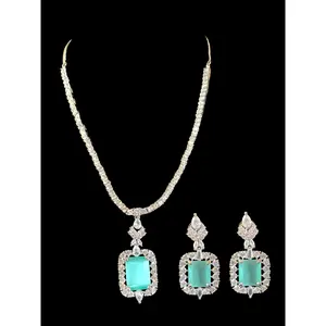 NS278  Myrha cz necklace set -MINT (  READY TO SHIP )