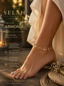 Selah Luxe Armonía Gold-Plated Symbolic Charm Anklet