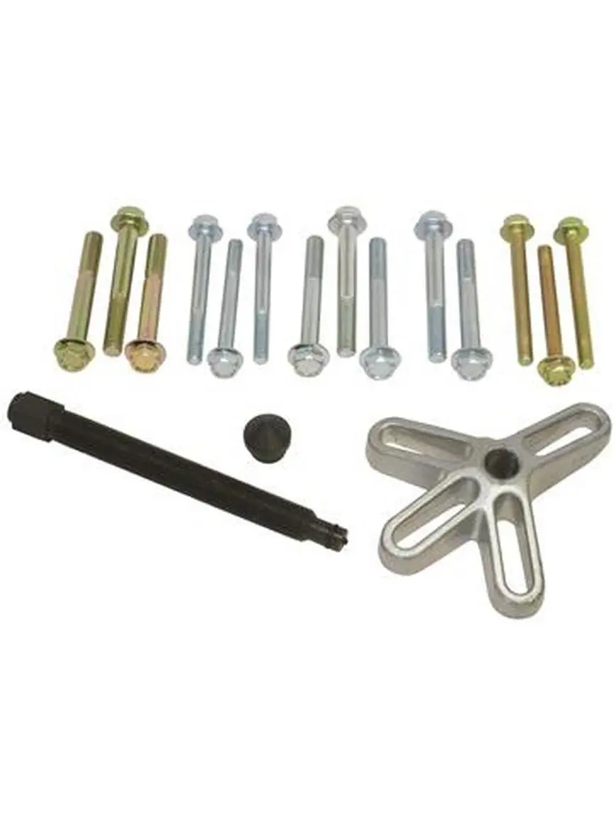 LISLE 45500 Harmonic Balancer Removal Tool Kit with Metal Washers, Screw, and 3 M8 x 1.25 x 80 Bolts for Balancer Pulley (Sports Collectibles Accessory), 3 5/16 -18 X 3 In. Bolts, 2 3-16 X 3 In. Bolts