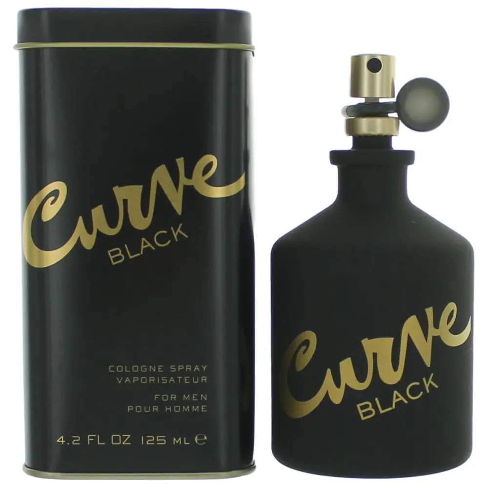Liz Claiborne Curve Black Men's Cologne Spray - 4.2 oz (125 ml), Bold Aroma, Sleek Design, Gold Lettering
