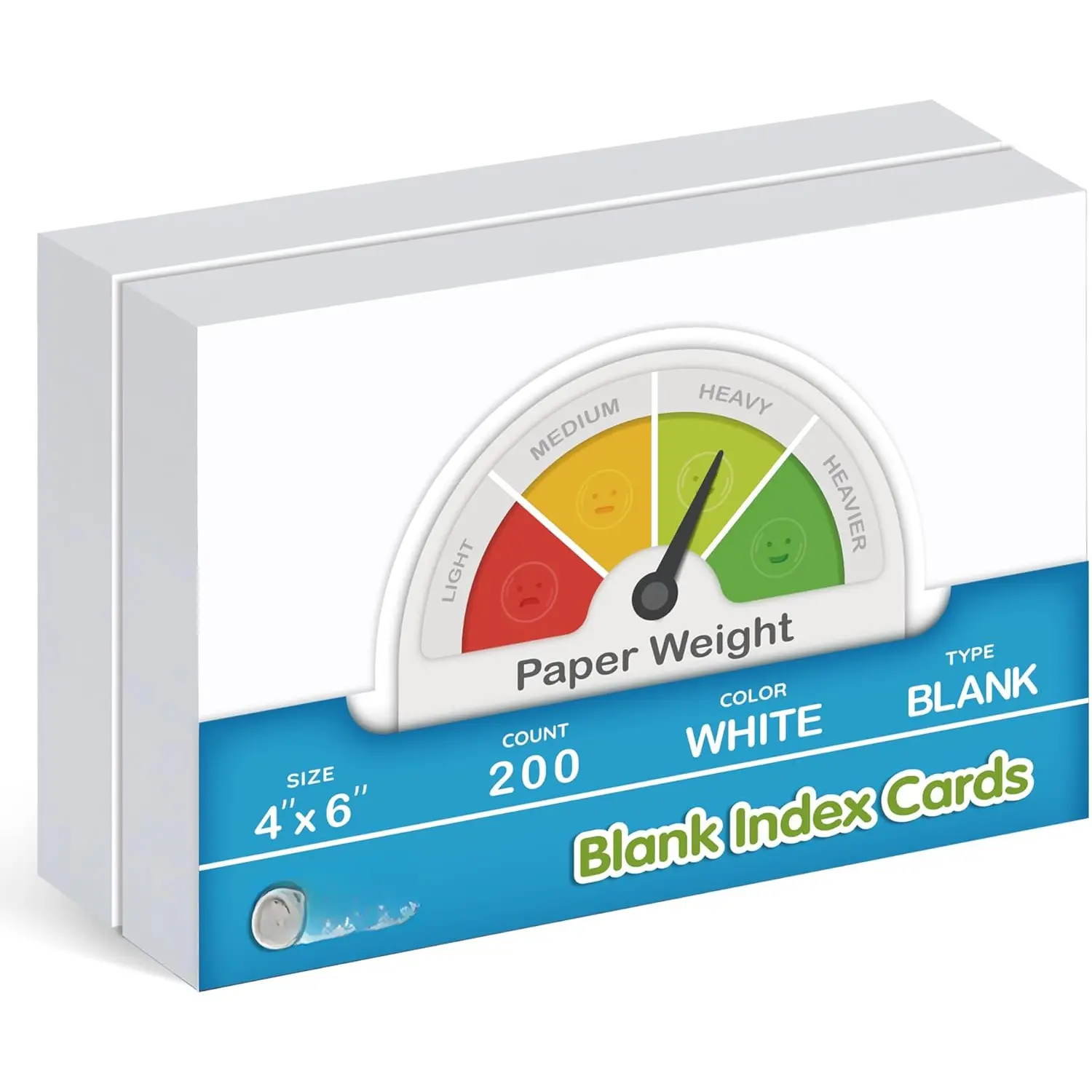 White Blank Unlined Index Cards - 200 Counts, 4x6 in & 3x5 in, 74 lb. Cover Weight Heavyweight, No Bleed-Through, Double Side, Easy Writing Card Stock for Recipe & Drawing (Office Stationery Supplies)