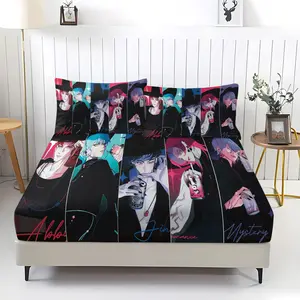 3pcs Gothic Bed Sheet Set, Dark Red Black Gradient Design, Decorative Bedsheet Sets. Includes Fitted Sheet And 2 Coreless Pillowcases. Edgy Style Suits Bedroom Decor For Fans Of Mysterious Bedding. Securely Wraps Mattresses.