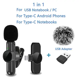 2.4G Wireless Lavalier Microphone Noise Cancelling Audio Video Recording for iPhone/iPad/Android/Xiaomi/Samsung Live Game Mic microphone for content