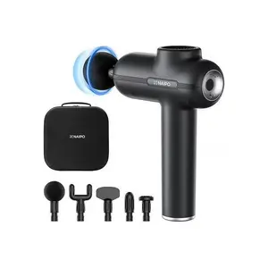 NAIPO MGG-2103 Handheld Massage Gun for Pain Relief Deep Muscle Body Tissue with Comfort Features and 4 Attachments