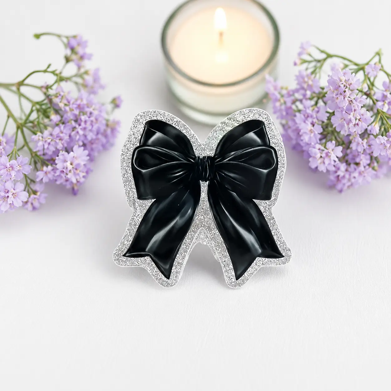 Black Bow Magnetic Phone Grip – Compatible with MagSafe Devices