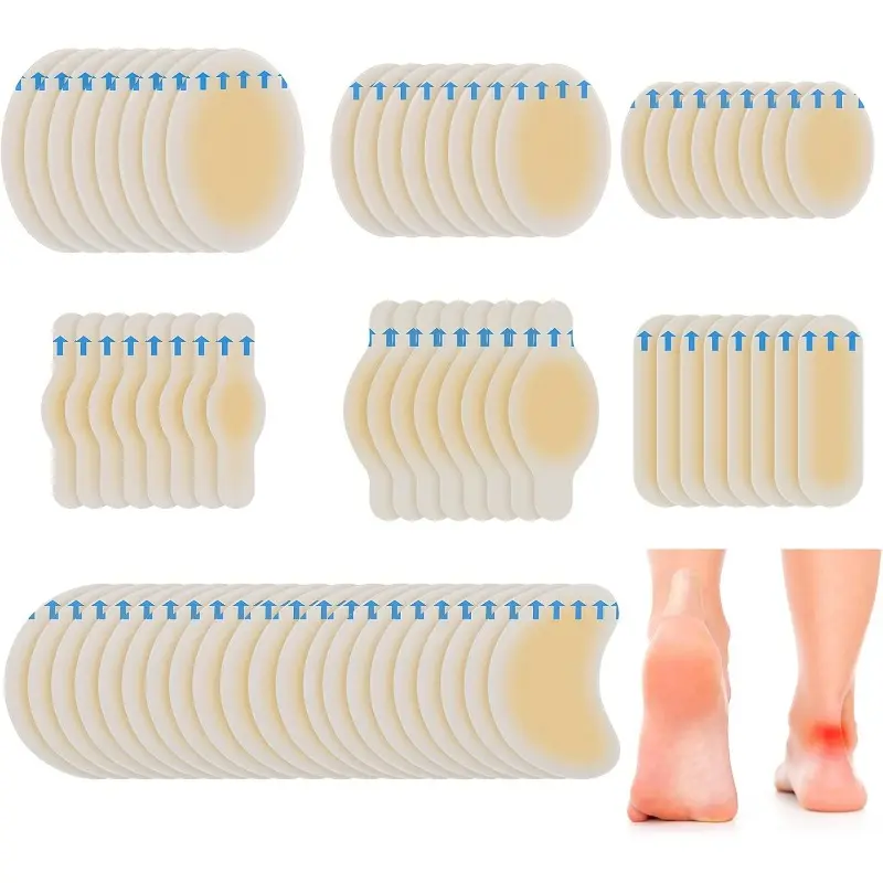 Pack of 40 Blister Bandages for Feet Blister Pads Heel Blister Protection Waterproof Bandages for Toes Hiking Shoes Heel Protectors Seal Adhesive Blister Pads Gel Guard Bedroom Cover