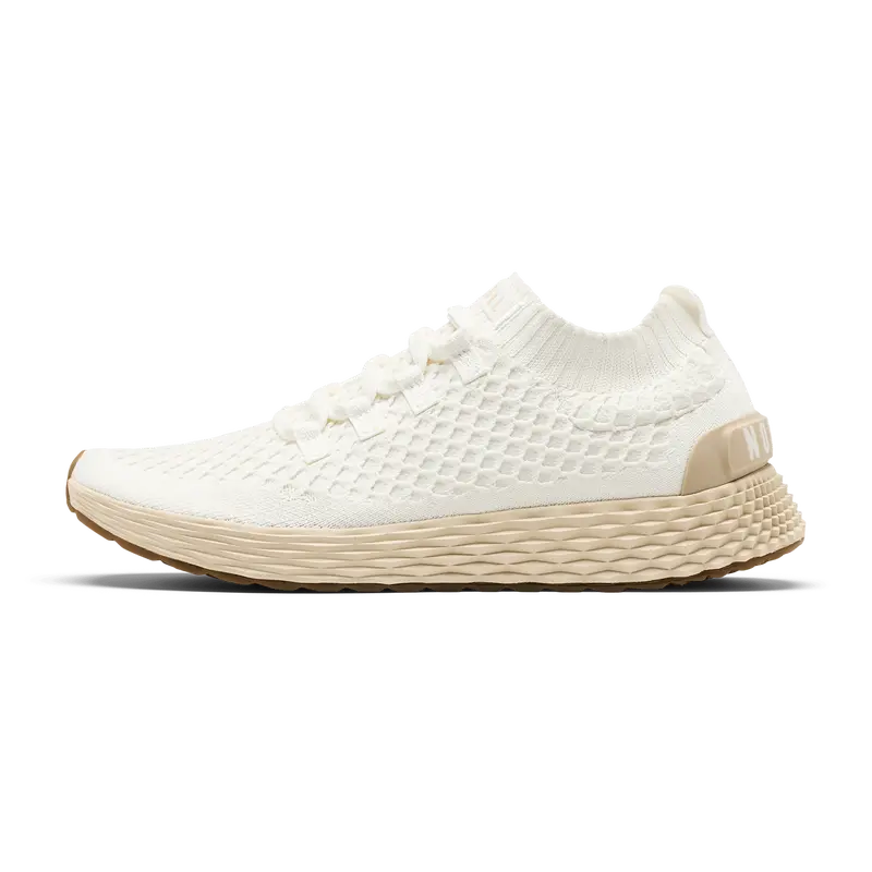 NOBULL Women's Allday Knit Shoe in Classic White Lunar - Everyday Walking Sneaker, Comfortable Slip-On Shoe, Casual Trainer