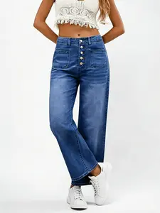 straight-leg denim pant