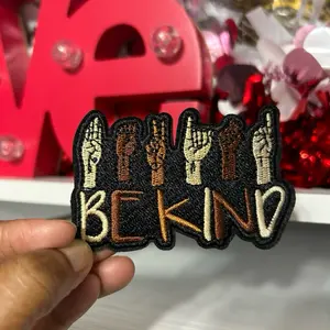 Be Kind Hat Patch - Embroidered Motivational Design for Hats and Accessories.