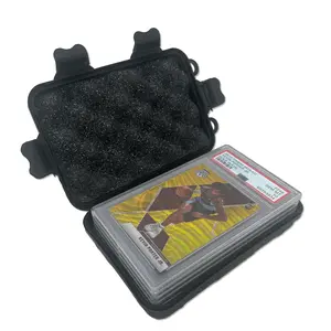 Graded Card Storage Box Sports Trading Card Case fits 5 PSA Sports Card Slabs Organiser Plastic Cover Black