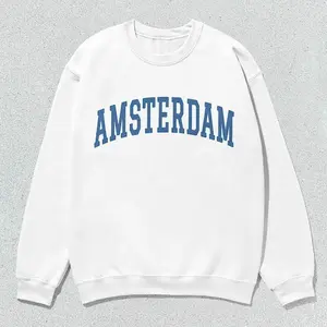 Amsterdam Sweatshirt Collegiate Crewneck Sweater Unisex Blue