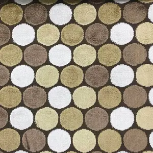 BUDDHA - POLKA DOT PATTERN CUT VELVET UPHOLSTERY FABRIC BY THE YARD