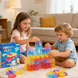 Gummy Bloc Soft Rubber Building Blocks Toy, Safe and Creative Assembly Kids Educational Toy, Fun and Interactive Play for Children